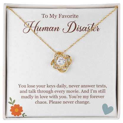 Personalized Necklace for Partner – Human Disaster Edition