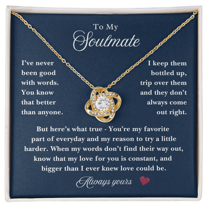 For the One Who Knows My Heart Better Than My Words ~ Soulmate Gift Necklace