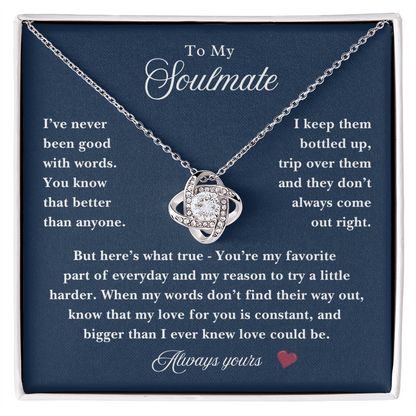 For the One Who Knows My Heart Better Than My Words ~ Soulmate Gift Necklace