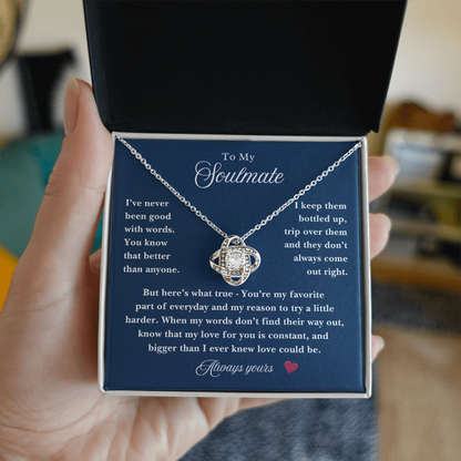 For the One Who Knows My Heart Better Than My Words ~ Soulmate Gift Necklace