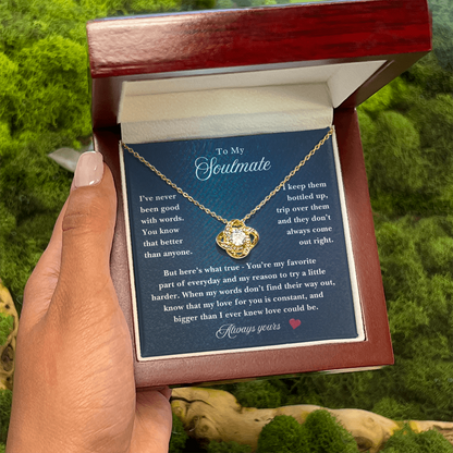 For the One Who Knows My Heart Better Than My Words ~ Soulmate Gift Necklace