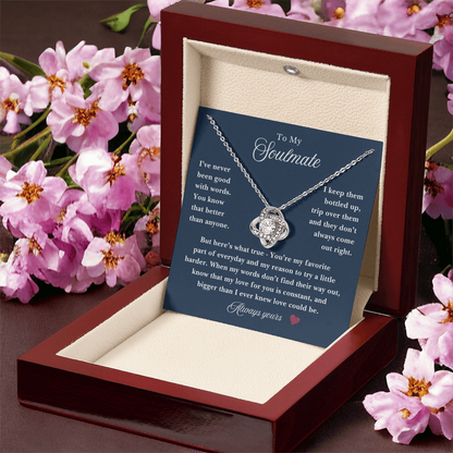 For the One Who Knows My Heart Better Than My Words ~ Soulmate Gift Necklace